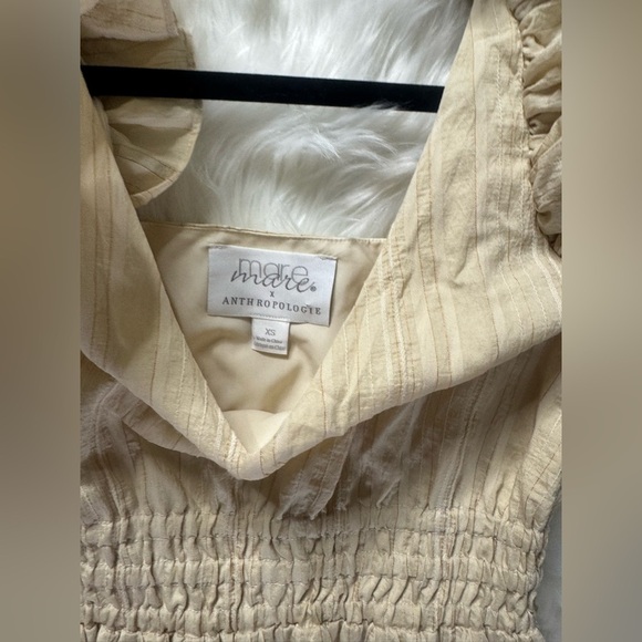 Anthropologie Mare Mare x cream striped maxi dress with pockets size XS - Picture 7 of 7